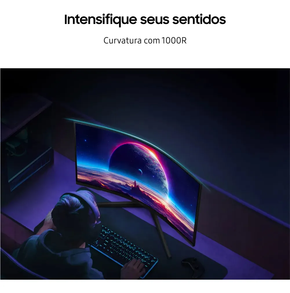 Monitor Gamer Samsung Odyssey G5, 27 , Qhd, 165hz Cor Preto