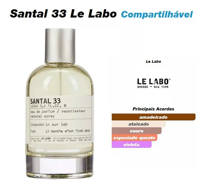 Perfume Le Labo Santal 33 Eau de Parfum Original Lacrado