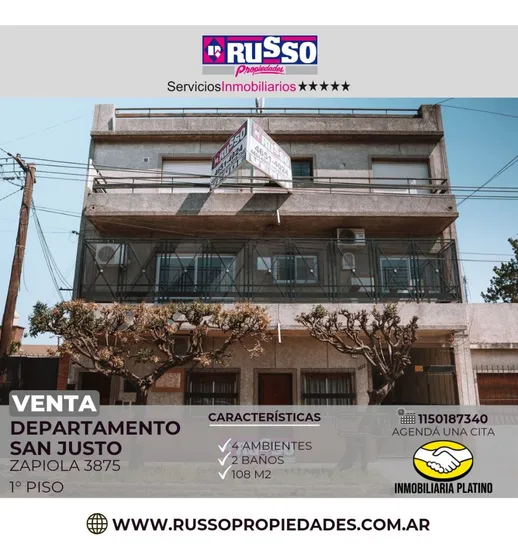 Venta Departamento 4 Ambientes San Justo
