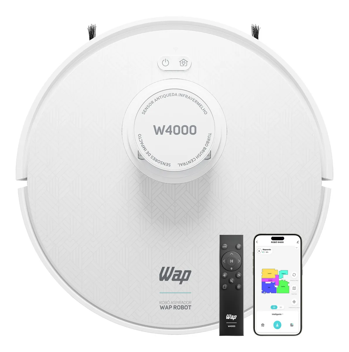 Robô Aspirador de Pó WAP ROBOT W4000 - Estação Autolimpante