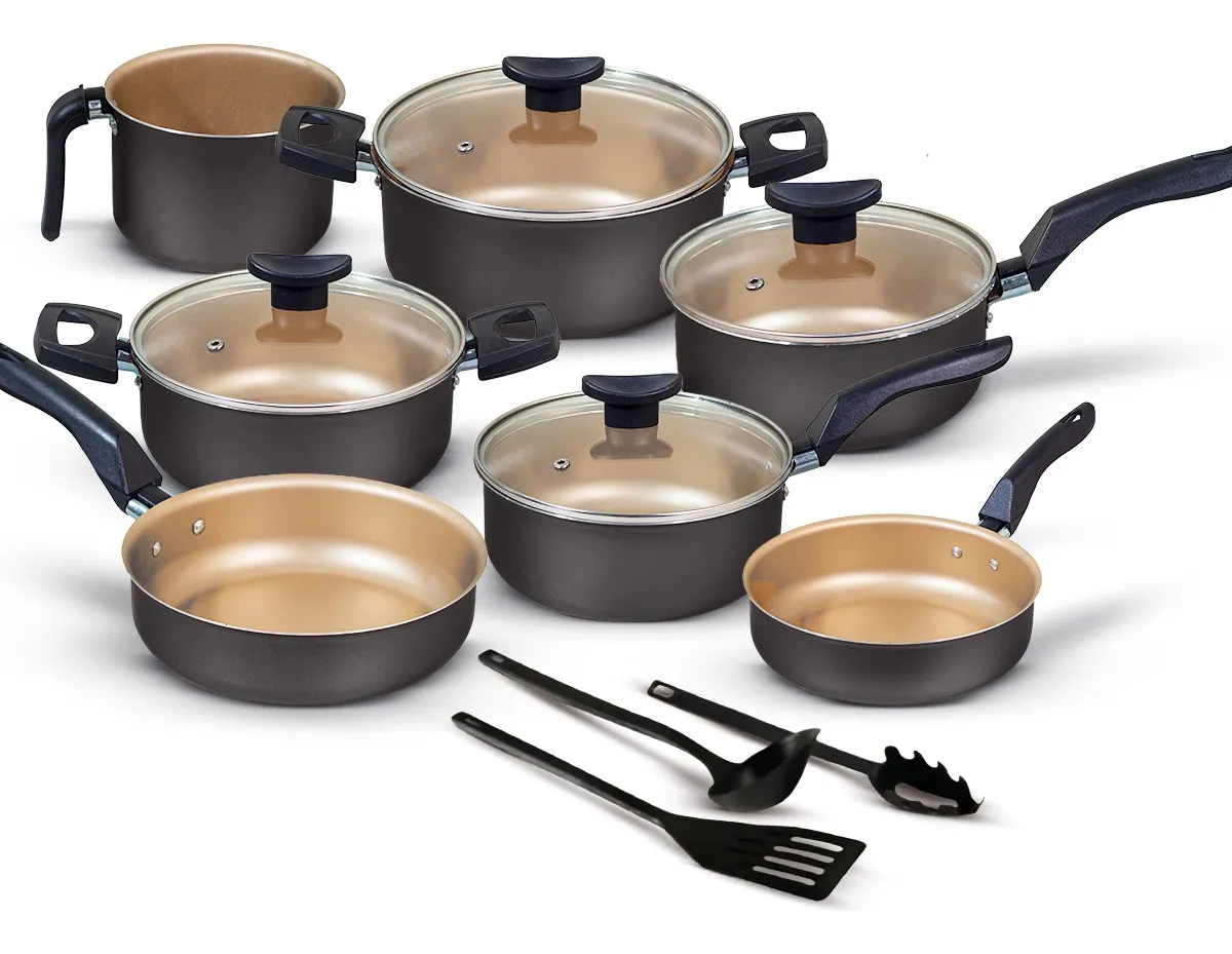 Conjunto Panelas Antiaderente 10 Peças Teflon Várias Core