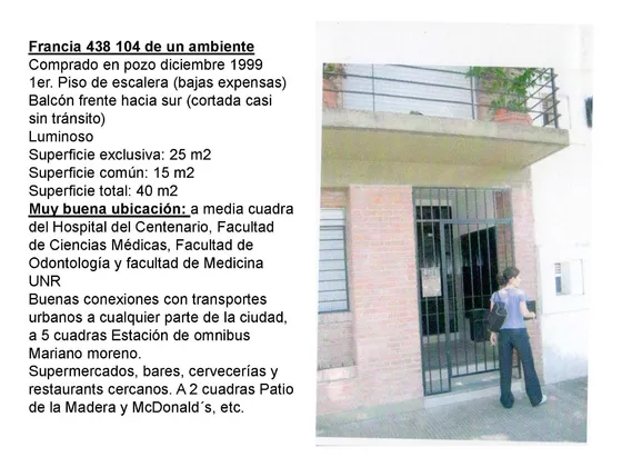 1 Ambiente P/inversión Zona Medicina Financiación Y Renta