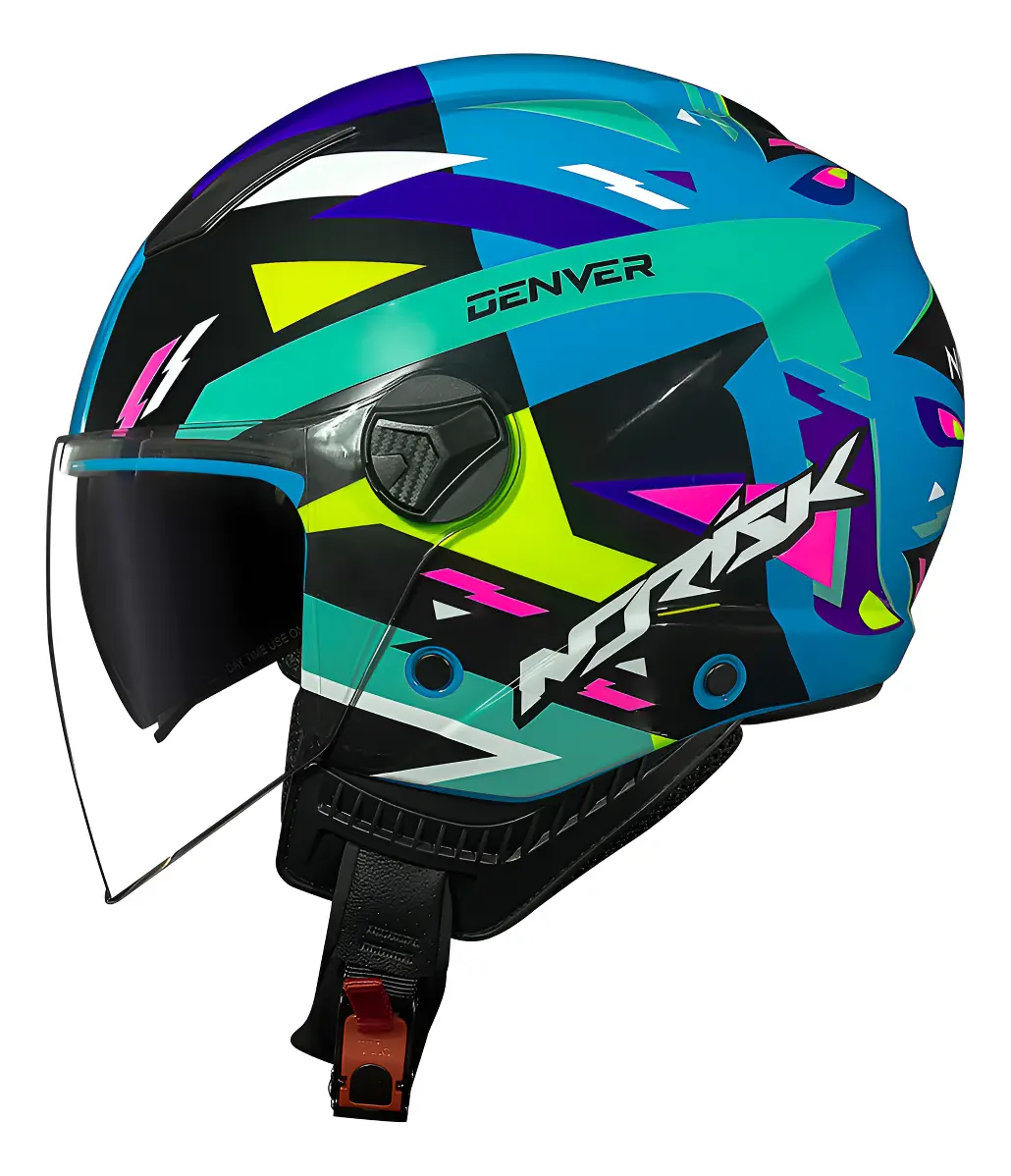 Capacete Norisk Aberto Orion Sv Denver Verde Água Brilhante