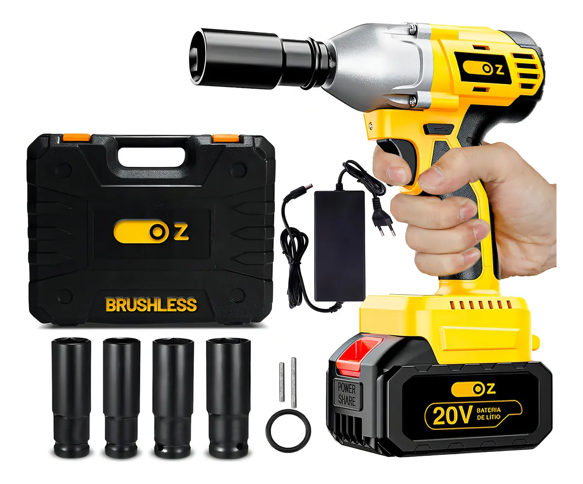 Chave De Impacto A Bateria 1/2 Polegada Motor Brushless Ch3500 Oz