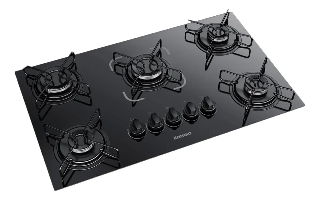 Fogão Cooktop 5 Bocas Itatiaia Essencial Bivolt Preto