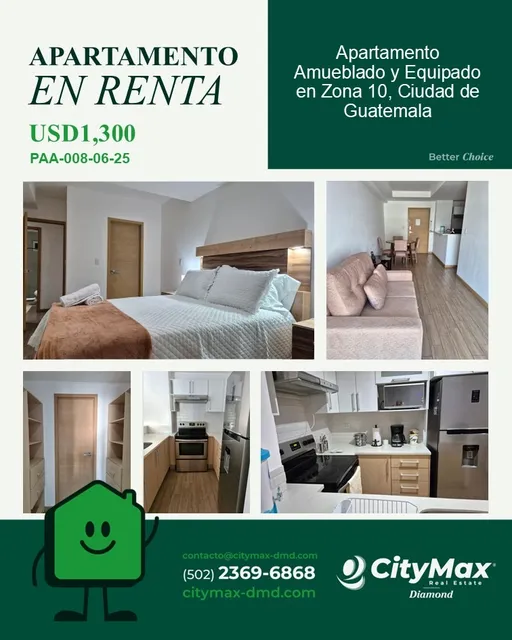 Apartamento Amueblado Y Equipado En Renta En Zona 10 Guatemala
