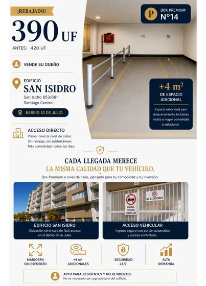 Amplio Estacionamiento Extra Grande 390 Uf
