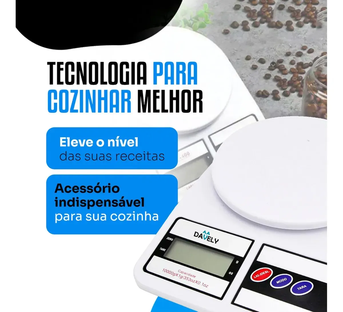 Balança Digital De Precisão Davely Cook Cozinha Para Uso Domestico E Profissional — foto 3