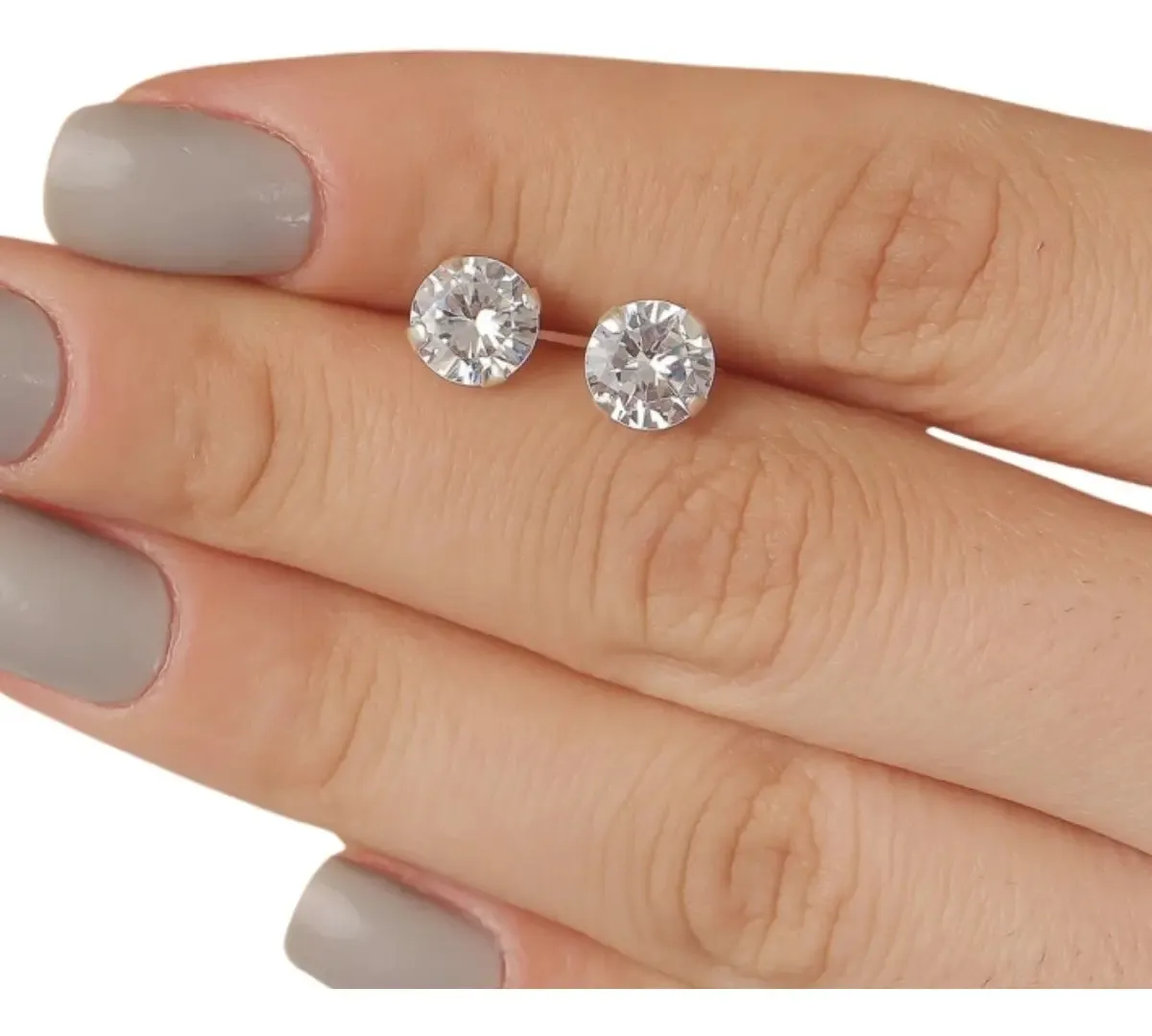 Par Brinco Prata 925 Legítima Pedra Zircônia 6mm Masculino Prateado — foto 6