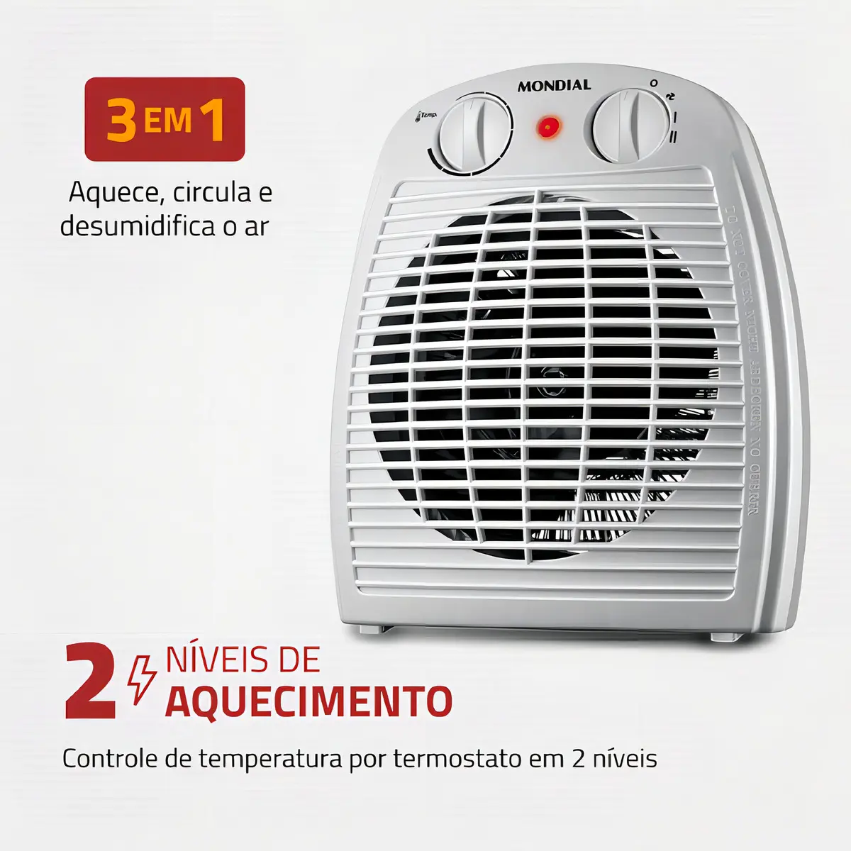 Aquecedor elétrico Mondial Caloventor A-08 branco