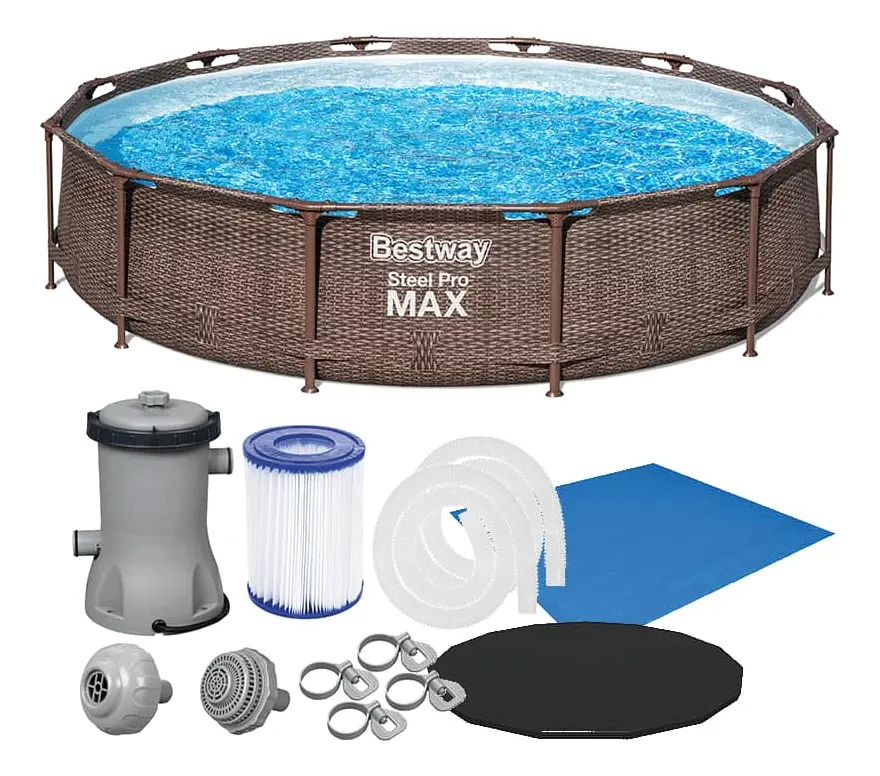 Piscina Estrutural 6.473l Deluxe + Filtro 110V + Capa + Lona Bestway Deluxe