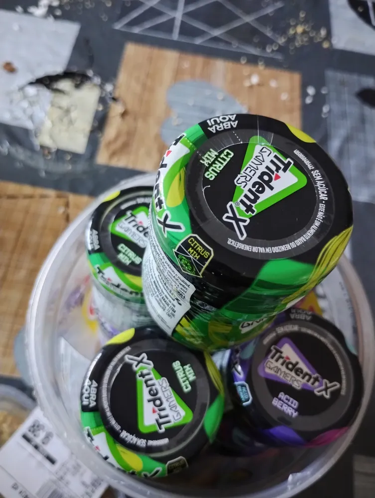 Kit 6 Unidades Chiclete Xgamers Framboesa E Limão Trident