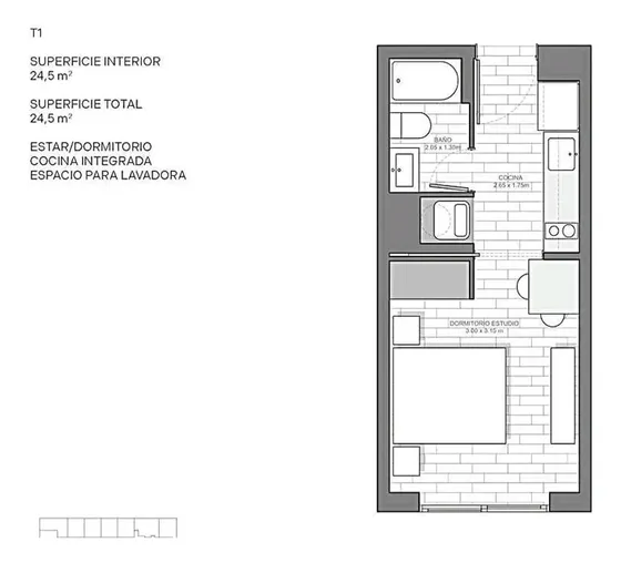 Arriendo Depto Estudio Barrio Buzeta  Cerrillos