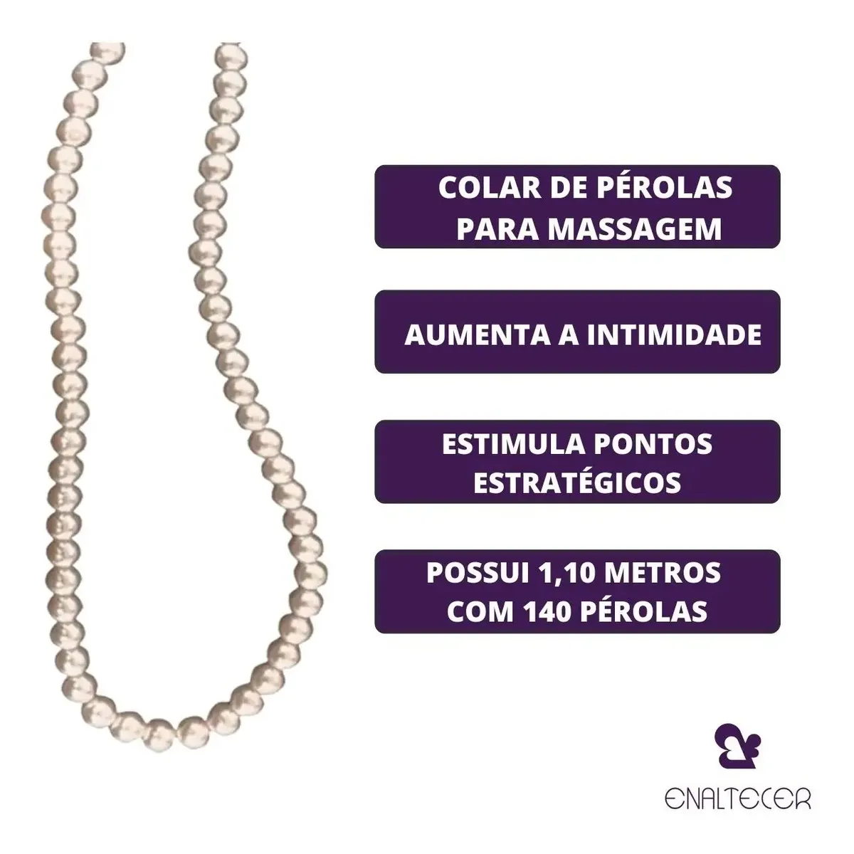 Colar Com 135 Perolas E 1,40m De Comprimento Massagem — foto 2