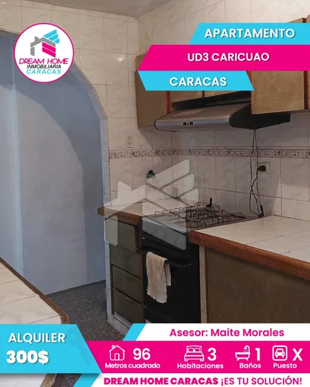 En Alquiler Apartamento En Ud3 De Caricuao, Av. Ppal., Piso Bajo