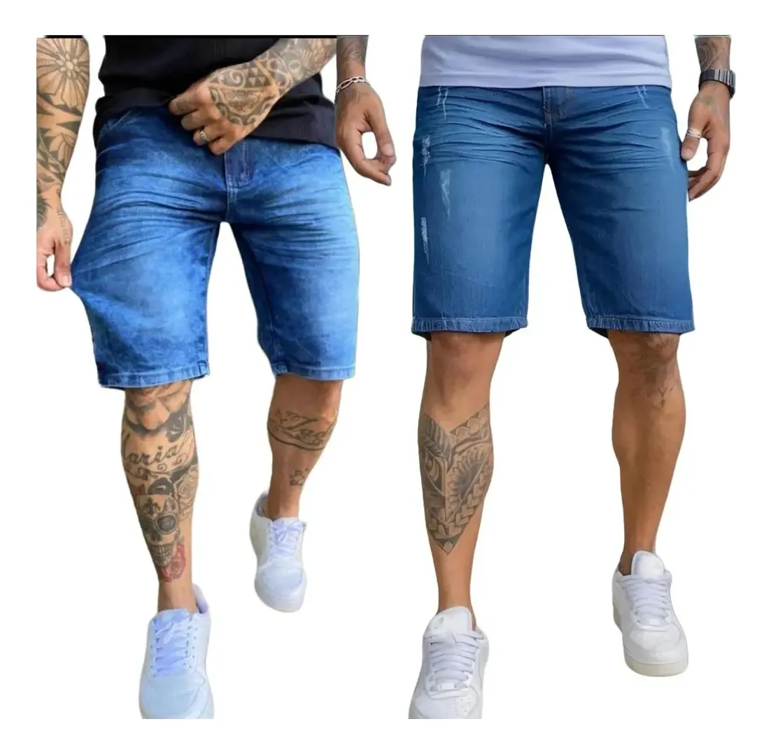 Kit 2 Bermuda Masculina Jeans Com Elastano