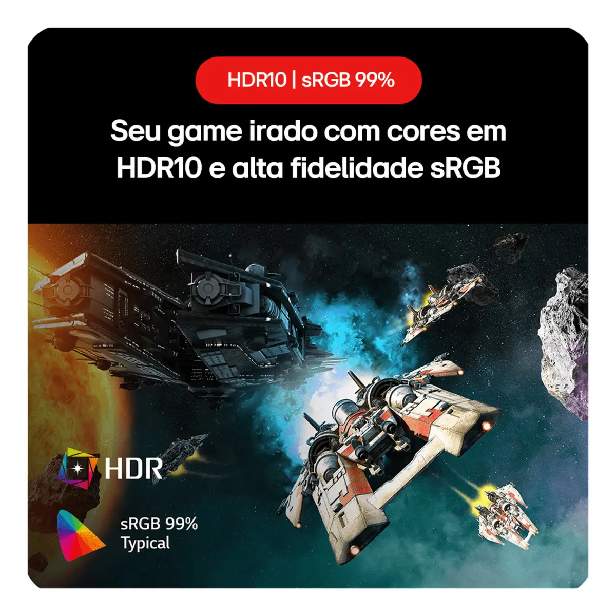 Monitor Gamer LG Ultragear 27 Ips, 180hz, 1ms (gtg), Nvidia G-sync , Amd Freesync, Hdr10, Srgb 99% - 27gs60f-b Preto 127/220v