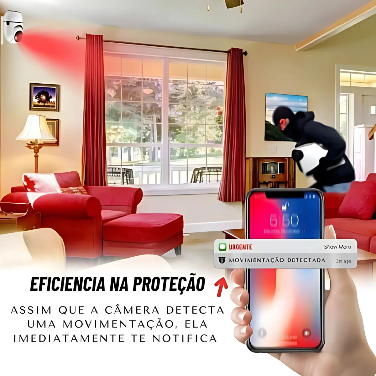 Babá Eletrônica Câmera Wifi 2.4g Visão Noturna 360c Nfe
