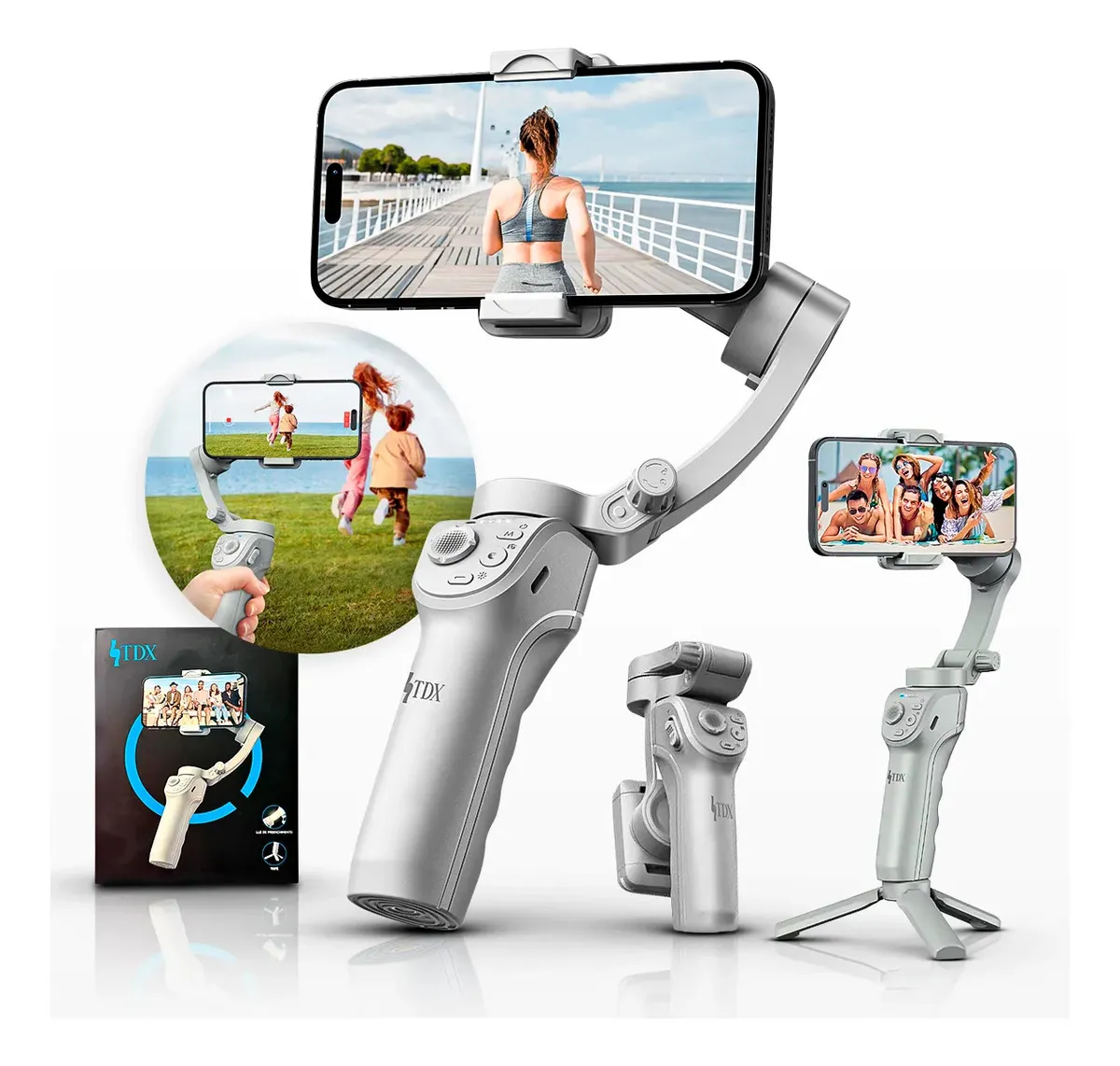 Gimbal Estabilizador 3 Eixos TDX para Celular com IA 360°