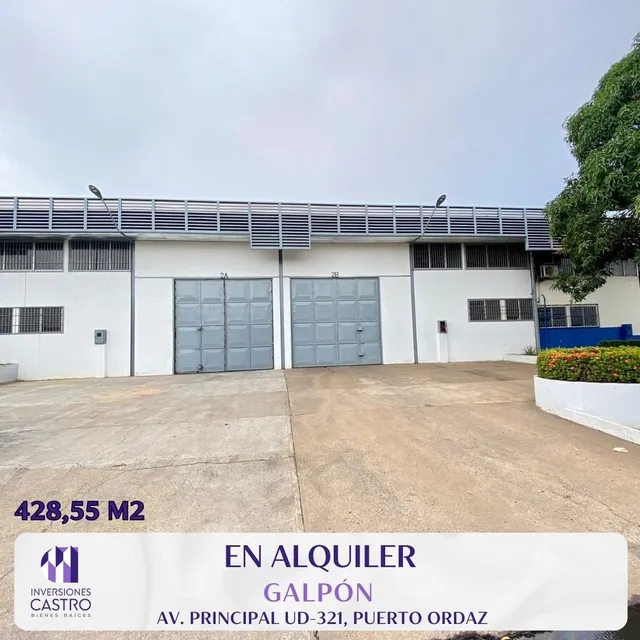 Galpón De 428m2. En Alquiler: Ubicado En Avenida Principal De La Ud-321. Puerto Ordaz