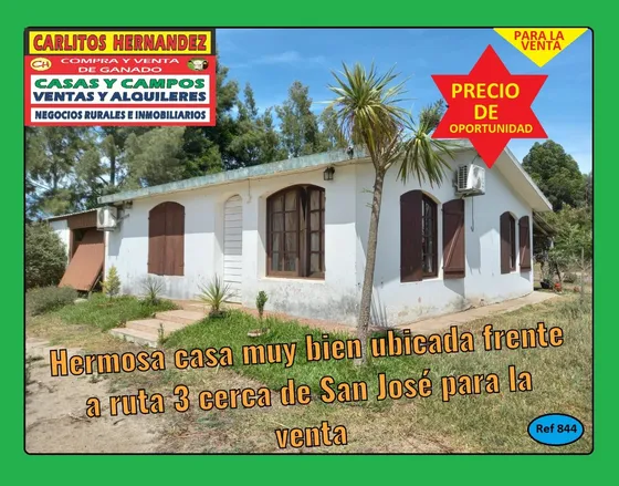 Ref 844) ** V - Hermosa Casa Tipo Chalet Muy Bien Ubicada Frente A Ruta 3 Cerquita De San José Para La Venta 