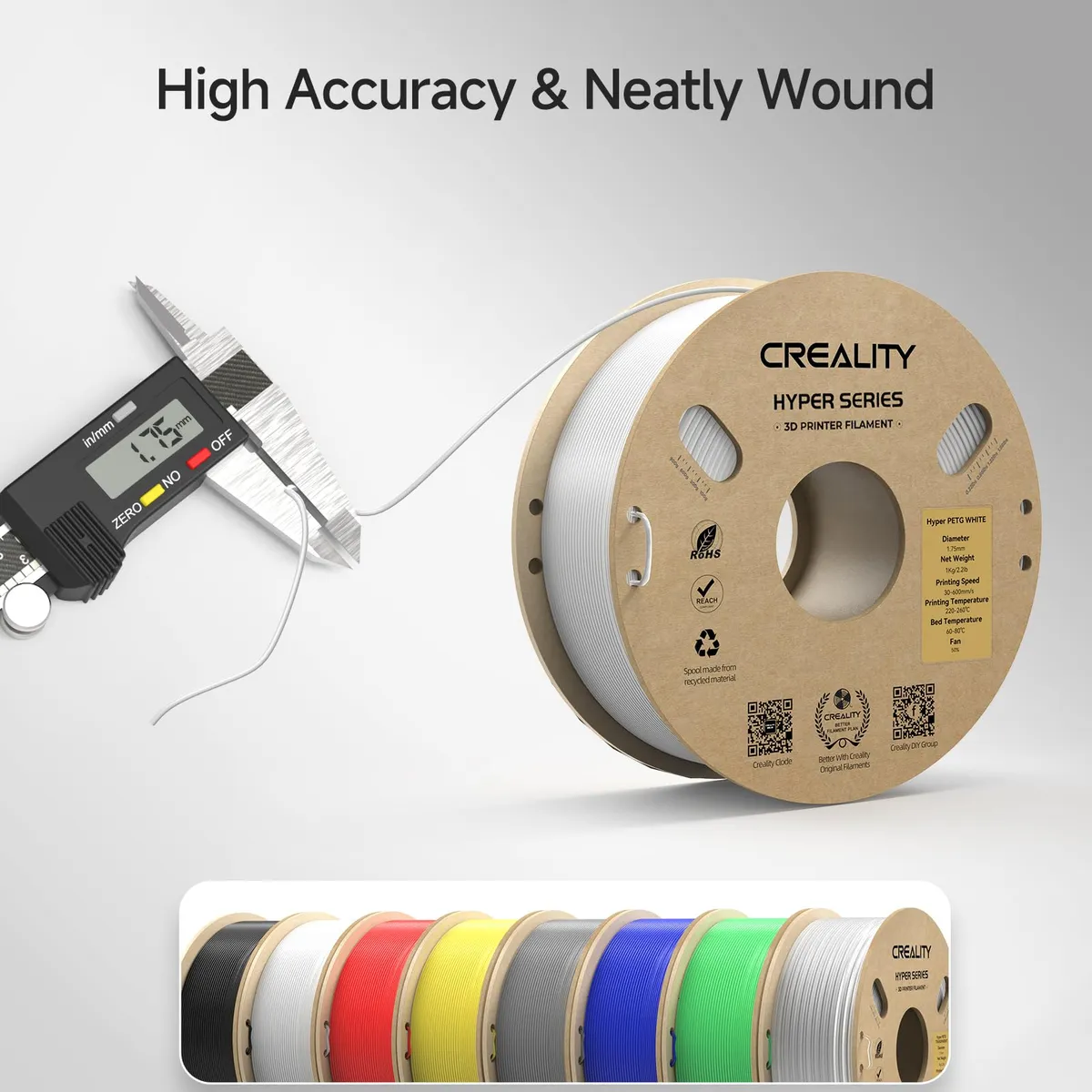 Filamento Petg 3d Creality Hyper Petg 1 Kg/rolo 1.75mm Transparente