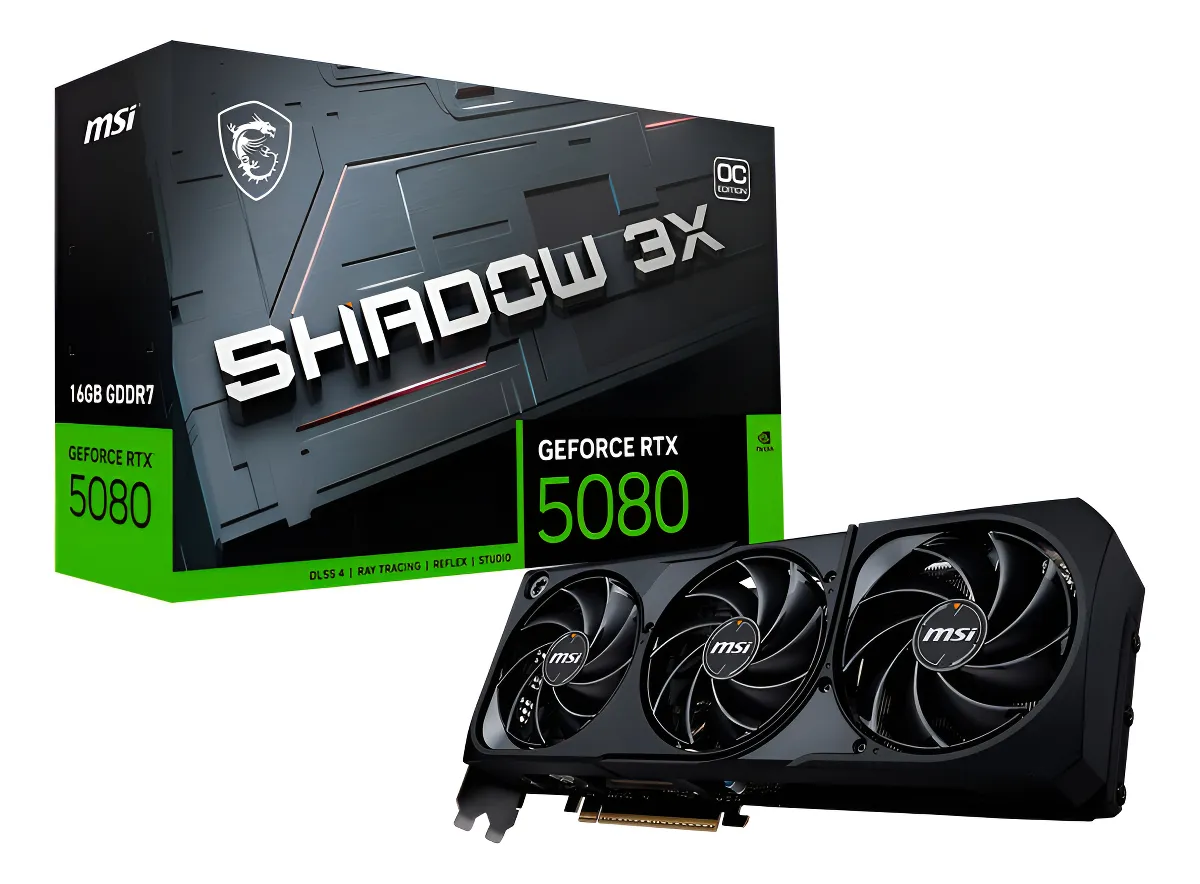 Placa De Vídeo Msi Geforce Rtx 5080 Shadow 3x Oc 16gb Gddr7