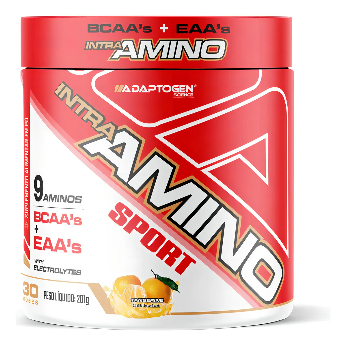 Suplemento Em Pó Adaptogen Science Intra Amino Sport Bcaa Sabor Tangerina Em Pote De 198g