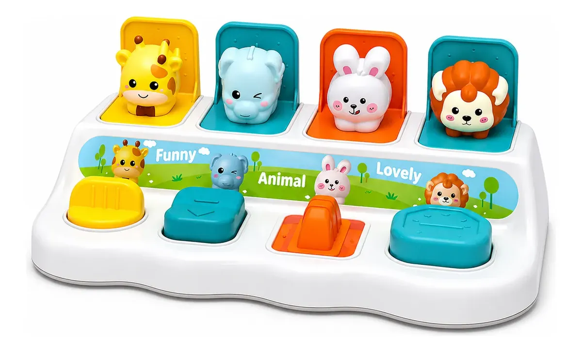 Brinquedo Bebê Pop Up Bichinhos  Educativo Interativo