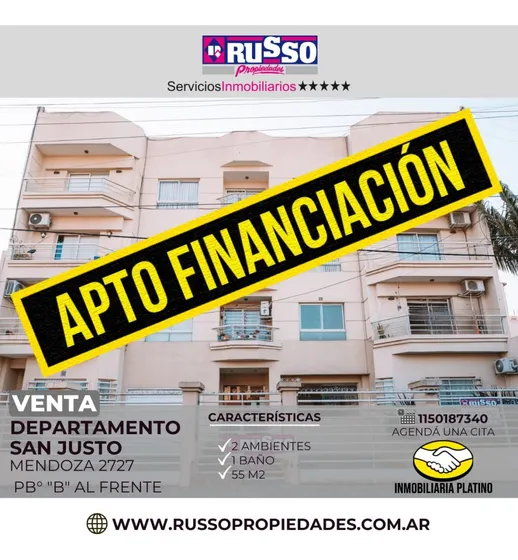 Venta Departamento 2 Ambientes San Justo