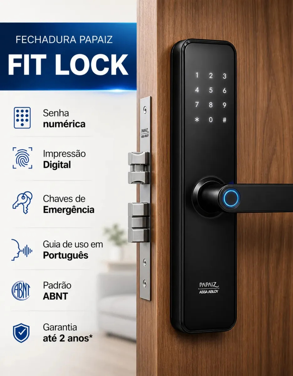 Fechadura Digital Papaiz Fechadura Inteligente Papaiz EasyLock prata - Avaliação e Oferta Oficial