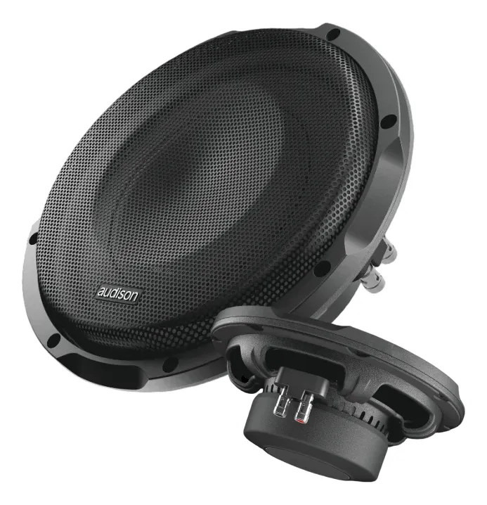 Subwoofer Slim Audison 10 Pol Aps 10d 4ohms 400wrms Com Tela Cor Preto
