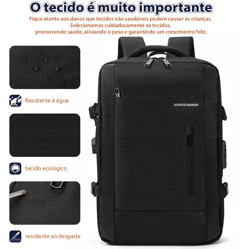 Mochila, para homens e mulheres, com fecho de senha, capacidade expandível de 30 a 42 L, impermeável, reforçada, ideal para viagens diárias e negócios, pode acomodar um laptop de 15,6 polegadas