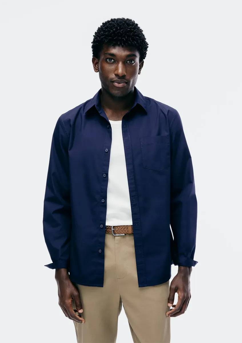 Camisa Básica Masculina Manga Longa Slim Hering