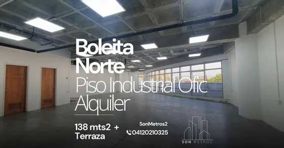 Piso Industrial Oficina Deposito Alquiler Boleita Norte 138 Mts2 + 37 Mts2 De Terraza. Sonmetros2 B-9qnx 2705