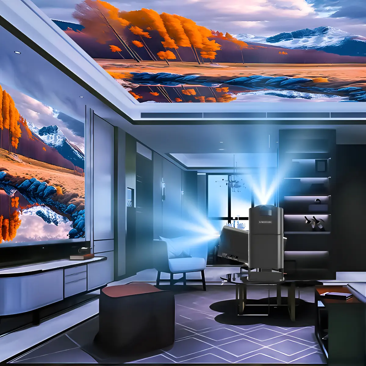 Projetor 4k Ultra Hd Hy320 Smart Wi-fi 6 Bluetooth Android Cor Preto 127/220v