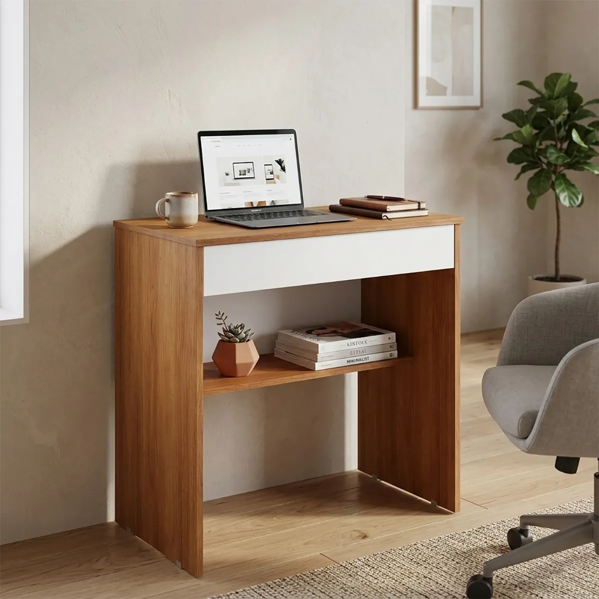 Mesa Compacta Premium Sala Quarto Com Gaveta Computador