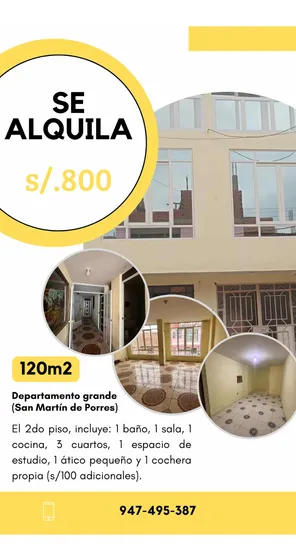 Alquiler De Departamento En Smp (oferta)