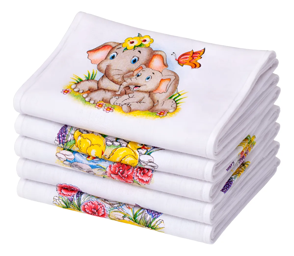 Kit 10 Pano De Prato Estampado 100% Algodão 68cm X 42cm