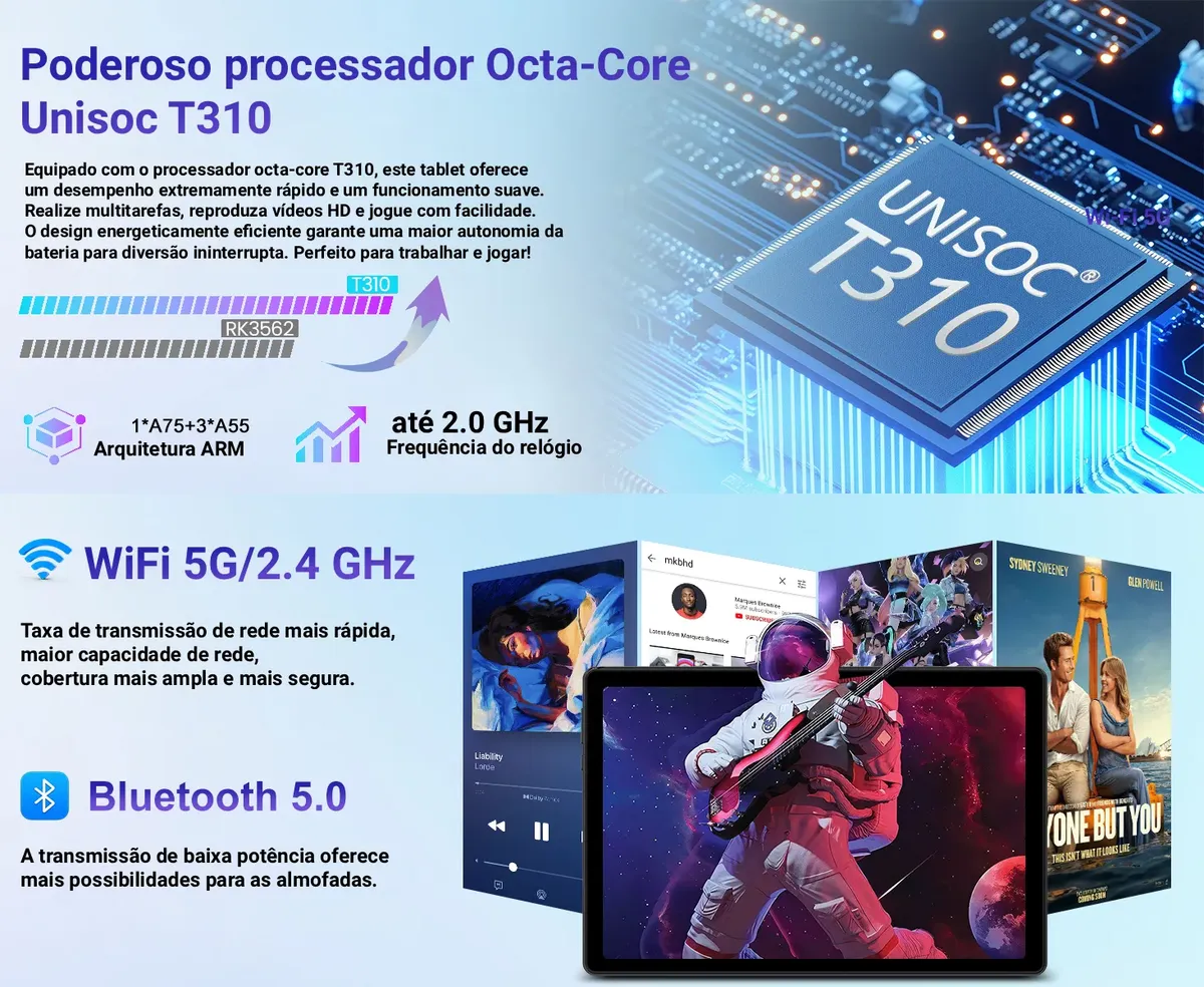 Tablet 10  Android 15 30gb+64gb Rom Wifi 6 Com Mouse Teclado - foto 4