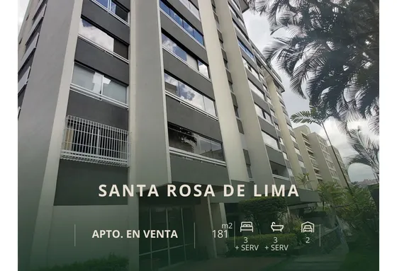 Santa Rosa De Lima. Venta Apartamento 181mt2 3h-est+serv/3b+serv/2e 