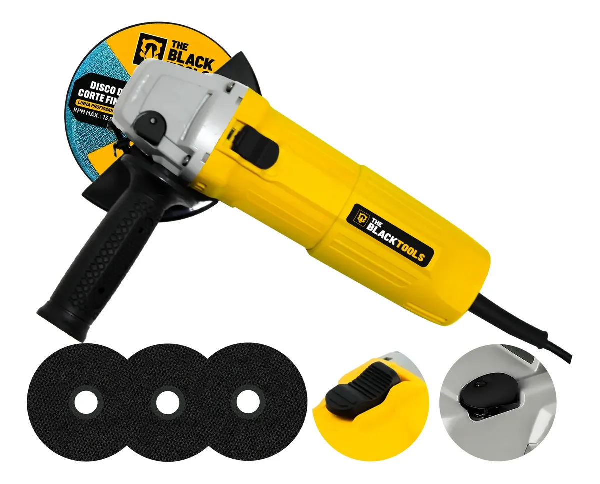 Esmerilhadeira Lixadeira Angular 780w 4.1/2 Pol E 3 Brindes