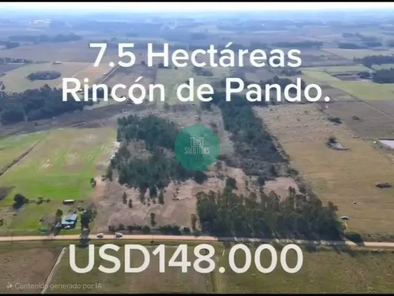 Hermosa Chacra De 7,5 Hectáreas En Venta En Excelente Ubicación De Rincón De Pando