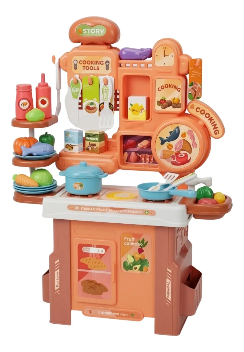 Cozinha Bancada Infantil Mini Chef Com 46 Peças Maxi Toys