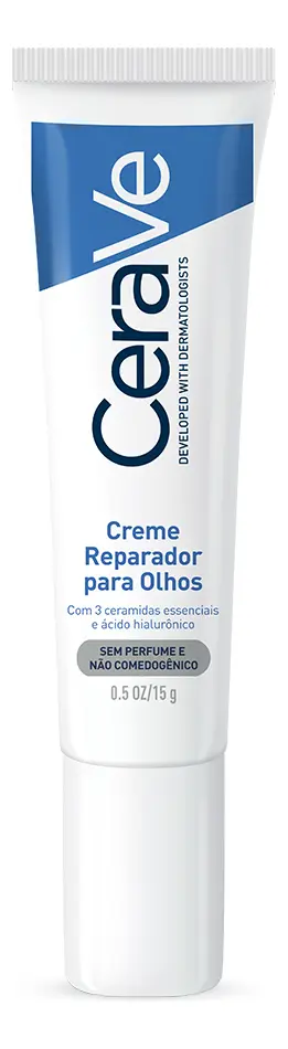 Creme Reparador para Olhos com 3 Ceramidas Essenciais e Ácido Hialurônico, Hidrata e Restaura a Barreira Protetora, Reduz Olheiras e Bolsas, Sem Perfume e Não Comedogênico, CeraVe, 15g