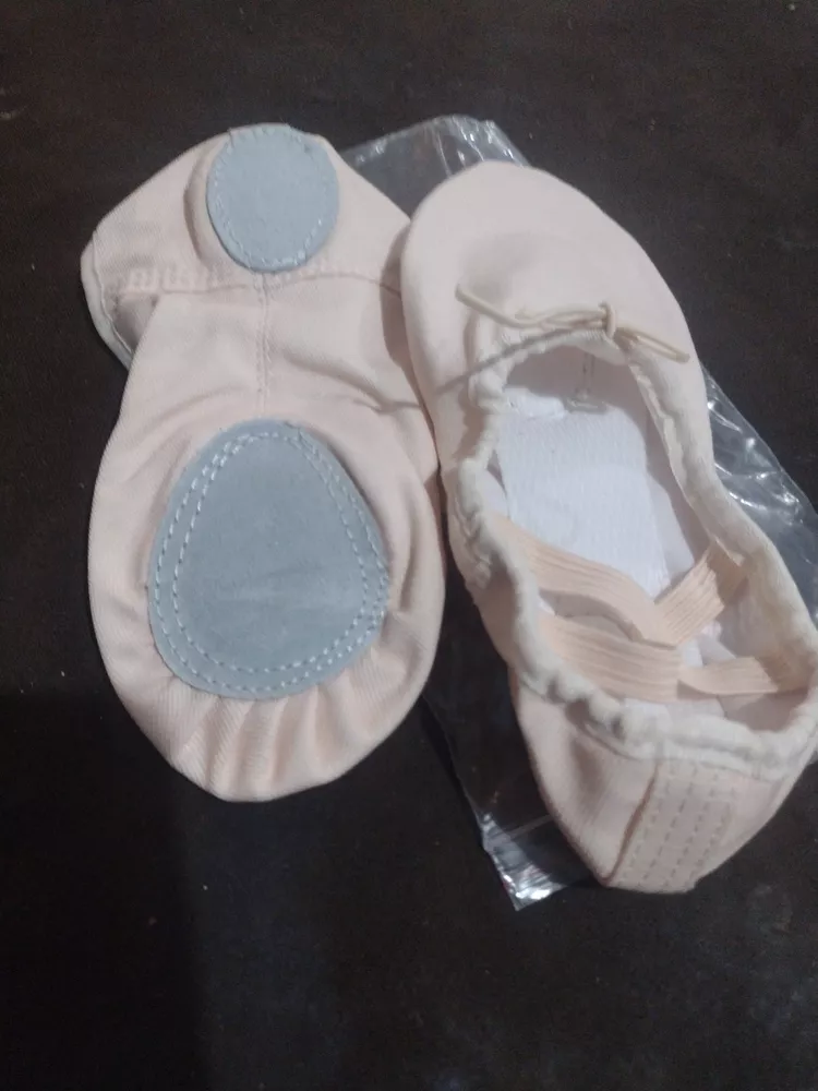 GENERICO Zapatillas Media Punta Lona Y Gamuza Ballet Niña Blanco 7701