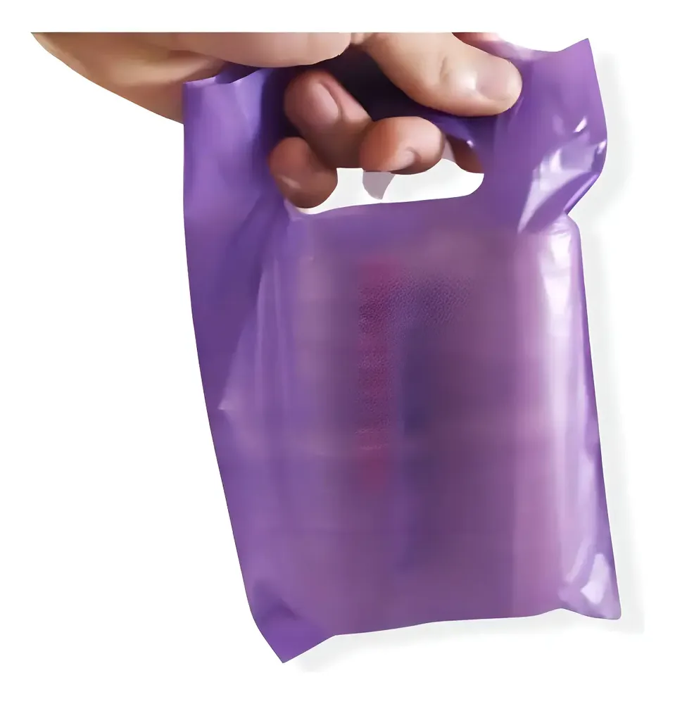 200 Sacolas Plástica Boca De Palhaço Pequena Medida15x20 Cor Roxo/Lilás