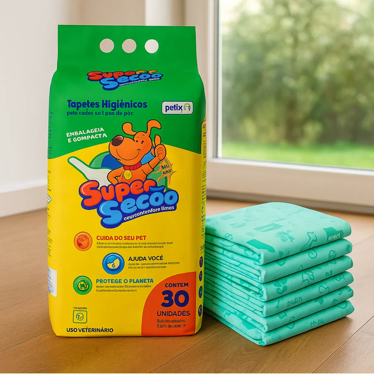 Tapete Higiênico Petix Super Secão 80x60cm (Pacote com 30 Unidades)