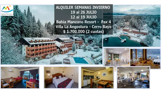 Bahía Manzano Alquiler Pax 4 Vacaciones Invierno 2025