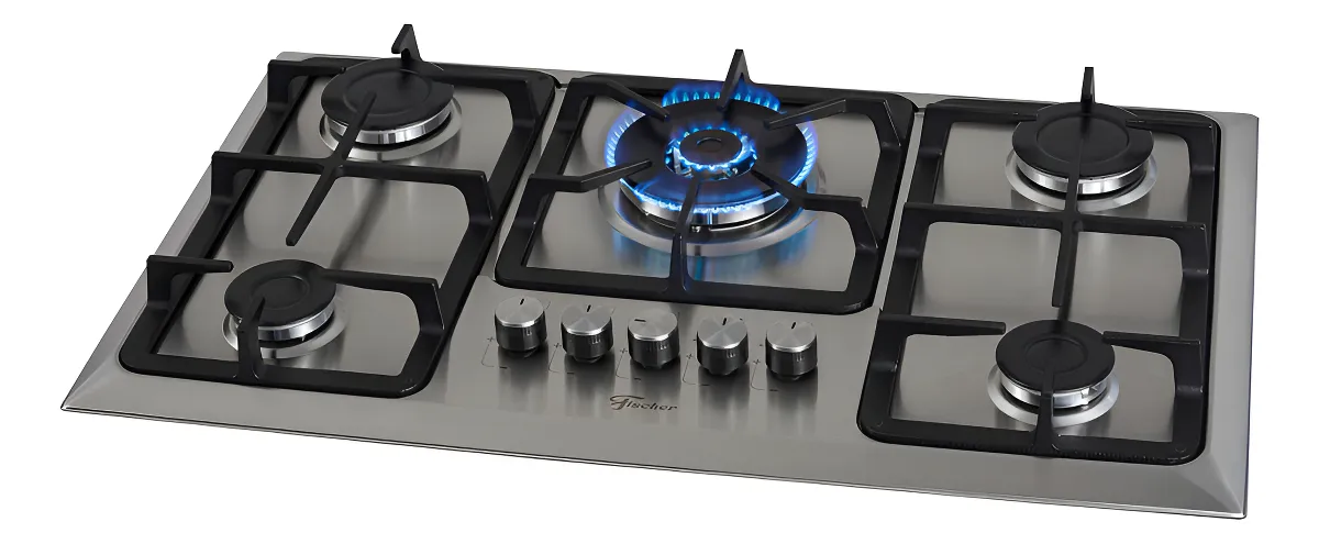 Fogão Cooktop Fischer 5 Queimadores TC Infinity Gás Mesa Inox